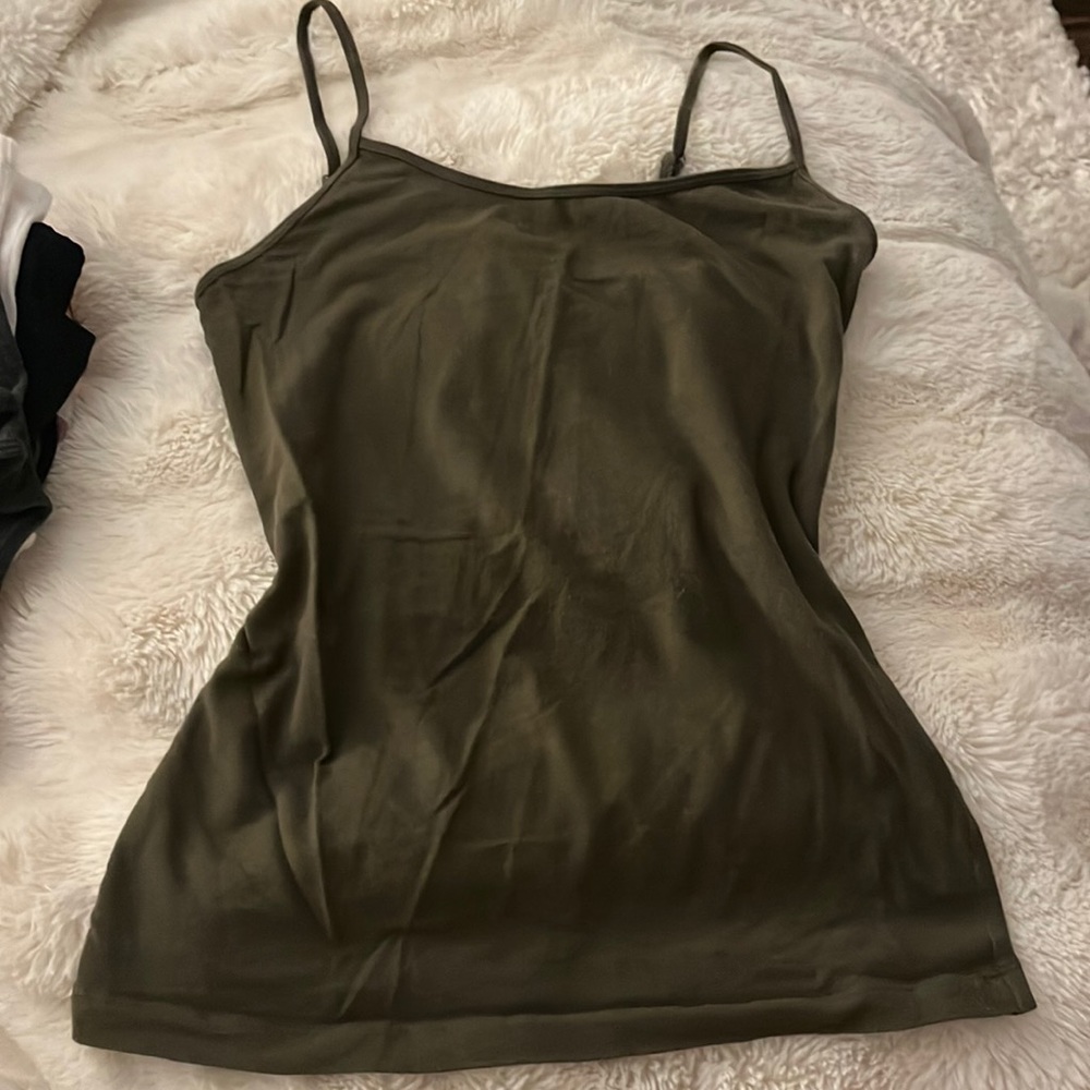 Army green cami tee
